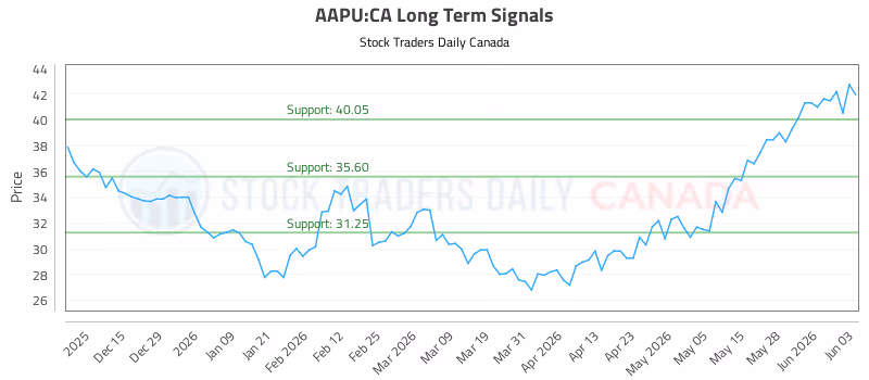 Stock Chart for AAPU:CA