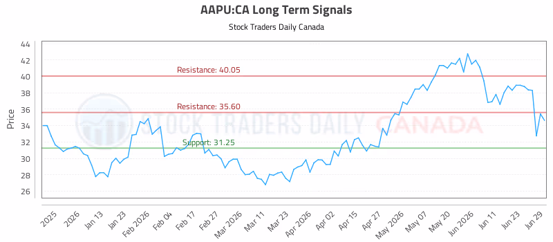Stock Chart for AAPU:CA