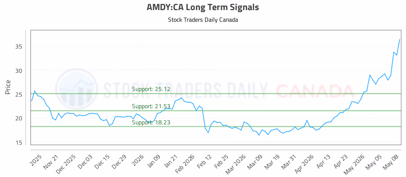 Stock Chart for AMDY:CA