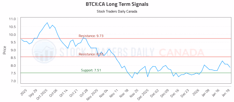Stock Chart for BTCX:CA