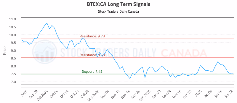 Stock Chart for BTCX:CA