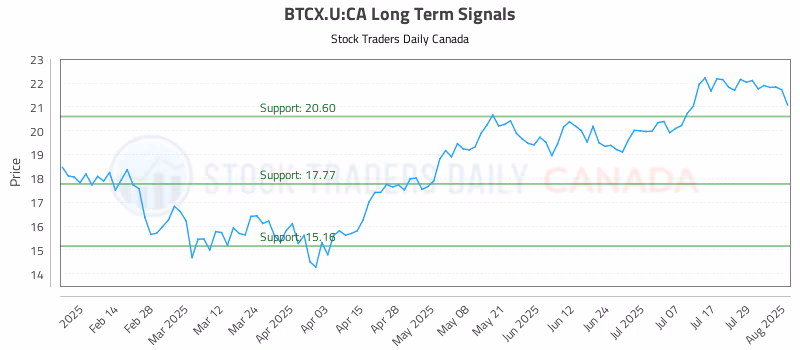 Stock Chart for BTCX.U:CA