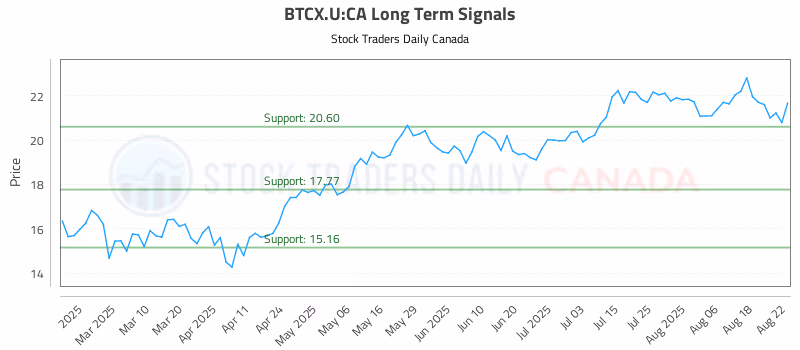 Stock Chart for BTCX.U:CA
