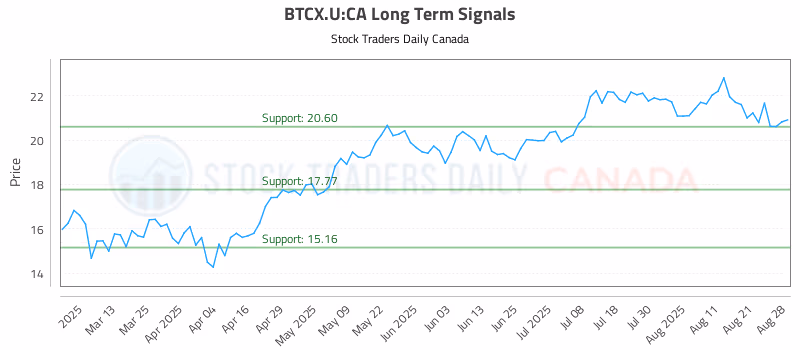 Stock Chart for BTCX.U:CA
