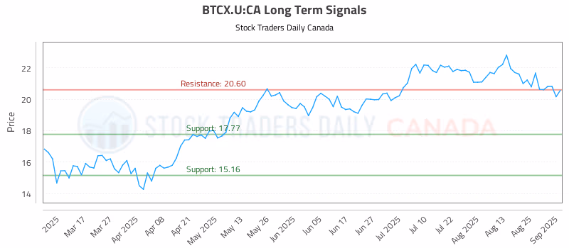 Stock Chart for BTCX.U:CA