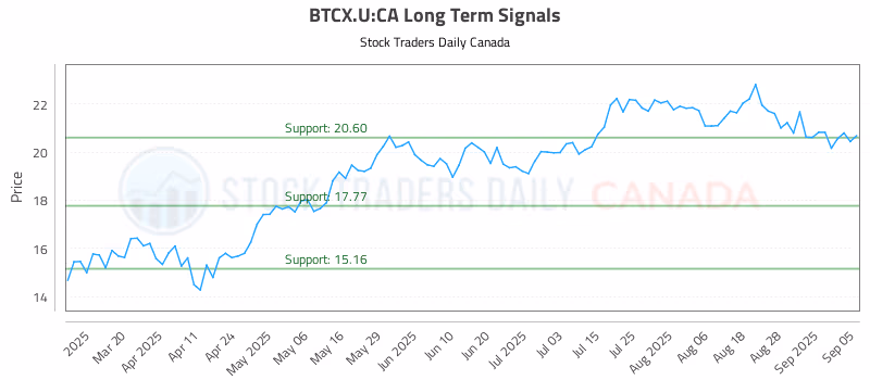 Stock Chart for BTCX.U:CA