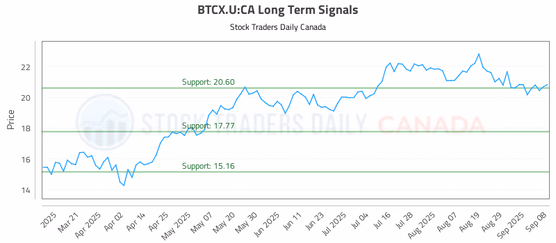 Stock Chart for BTCX.U:CA