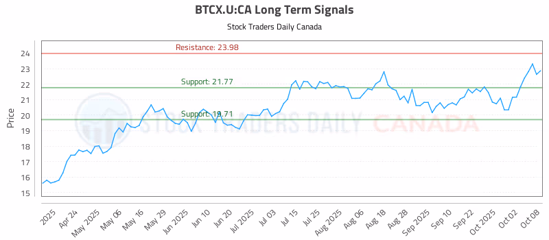 Stock Chart for BTCX.U:CA