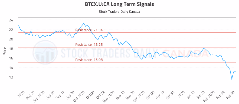 Stock Chart for BTCX.U:CA
