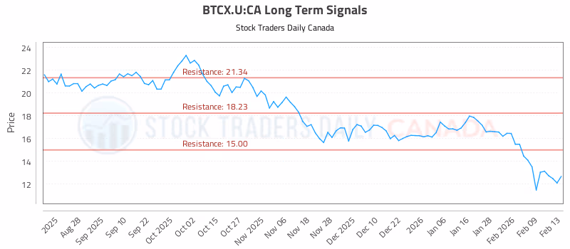 Stock Chart for BTCX.U:CA