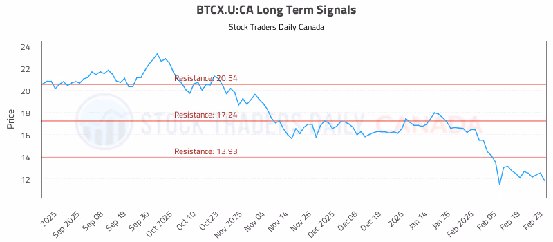Stock Chart for BTCX.U:CA