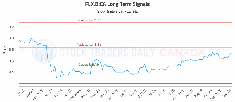Stock Chart for FLX.B:CA
