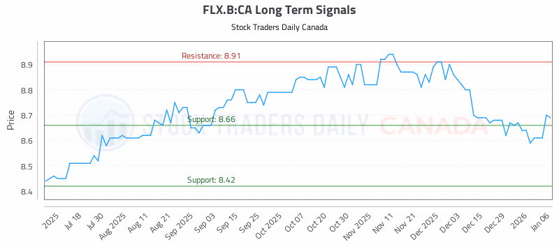 Stock Chart for FLX.B:CA