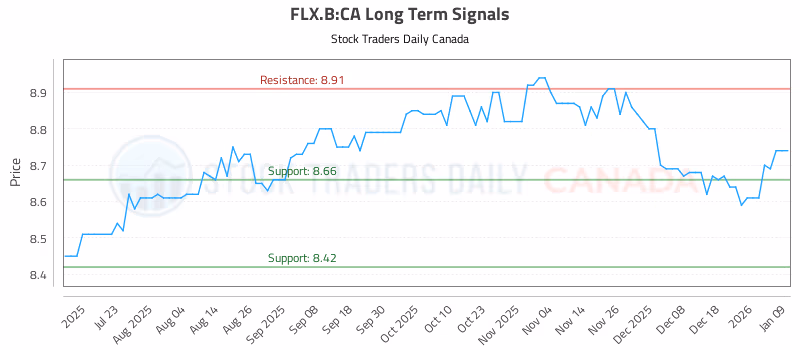 Stock Chart for FLX.B:CA