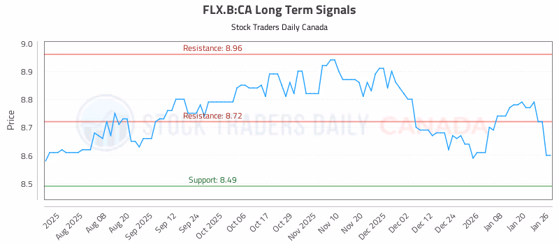 Stock Chart for FLX.B:CA