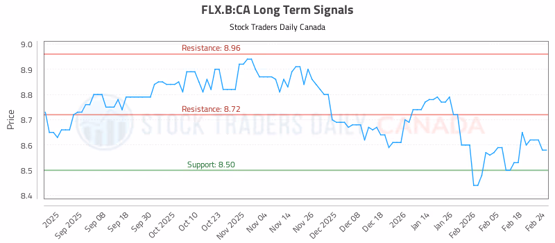 Stock Chart for FLX.B:CA