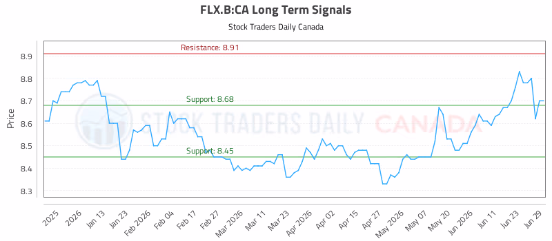 Stock Chart for FLX.B:CA