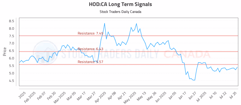 Stock Chart for HOD:CA
