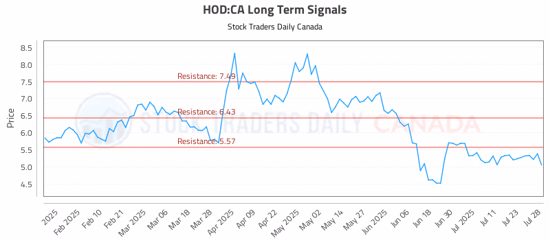 Stock Chart for HOD:CA