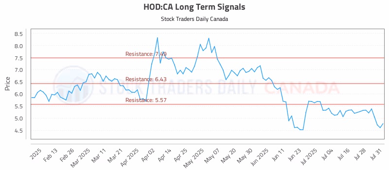 Stock Chart for HOD:CA