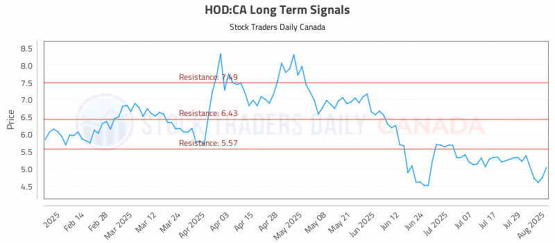 Stock Chart for HOD:CA