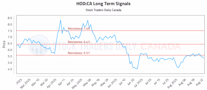 Stock Chart for HOD:CA