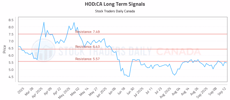 Stock Chart for HOD:CA