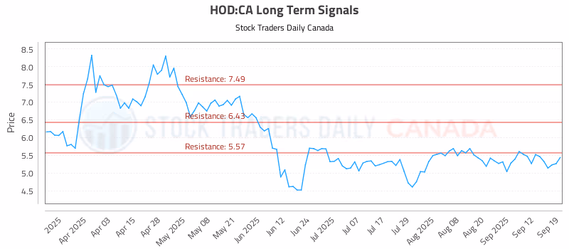 Stock Chart for HOD:CA