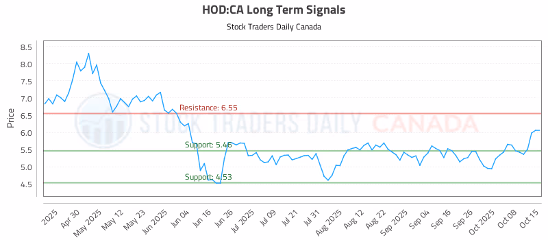 Stock Chart for HOD:CA