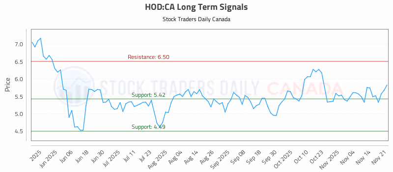Stock Chart for HOD:CA