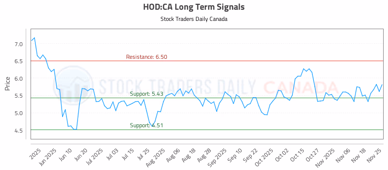 Stock Chart for HOD:CA