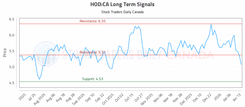 Stock Chart for HOD:CA
