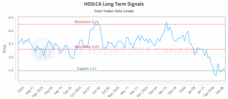 Stock Chart for HOD:CA