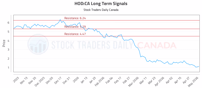 Stock Chart for HOD:CA