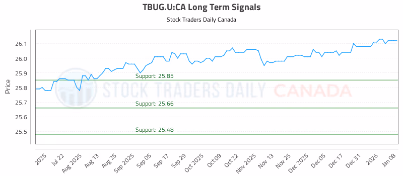 Stock Chart for TBUG.U:CA
