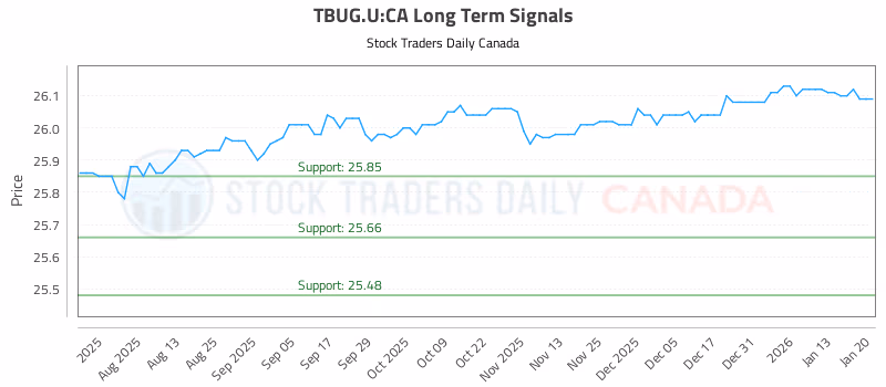 Stock Chart for TBUG.U:CA
