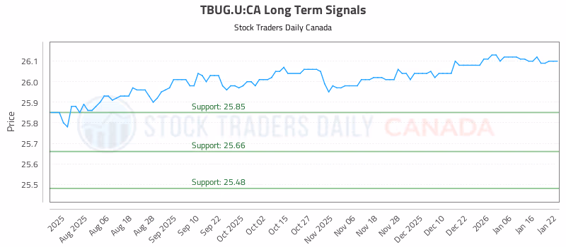 Stock Chart for TBUG.U:CA