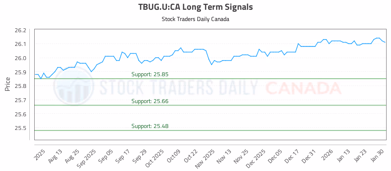 Stock Chart for TBUG.U:CA