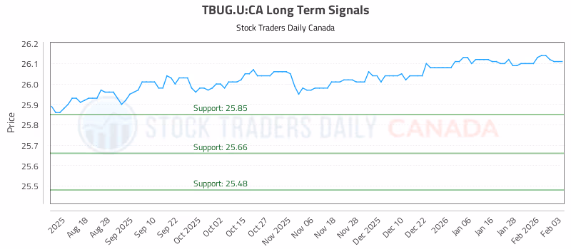 Stock Chart for TBUG.U:CA