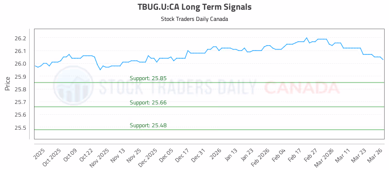 Stock Chart for TBUG.U:CA