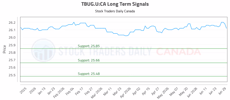Stock Chart for TBUG.U:CA