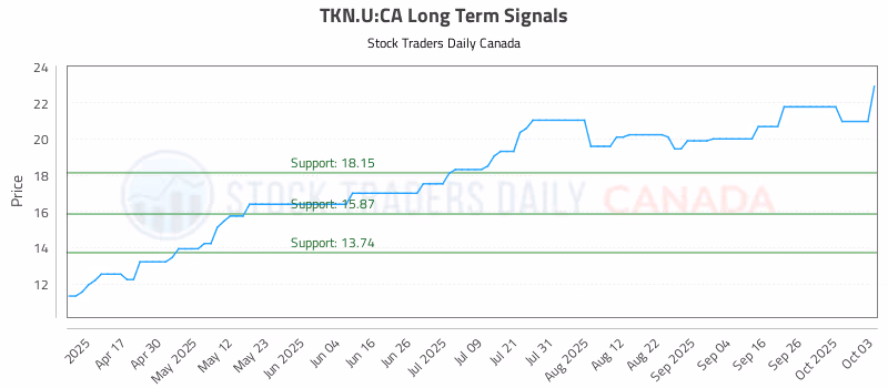 Stock Chart for TKN.U:CA