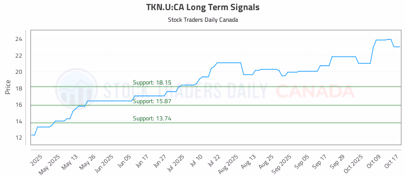 Stock Chart for TKN.U:CA