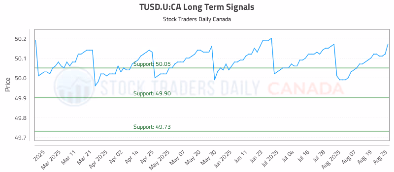 Stock Chart for TUSD.U:CA