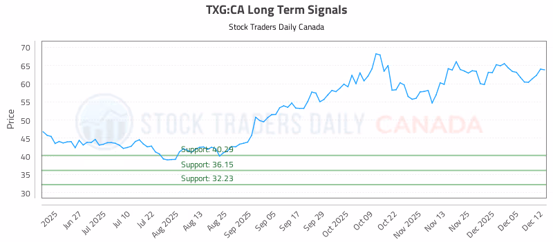 Stock Chart for TXG:CA
