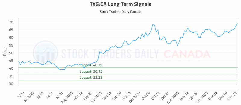 Stock Chart for TXG:CA
