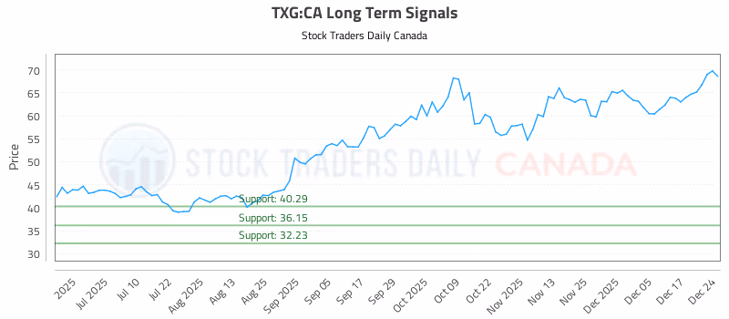 Stock Chart for TXG:CA