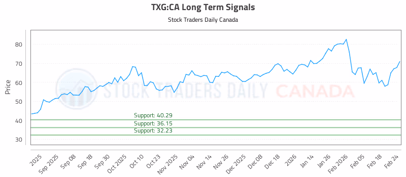 Stock Chart for TXG:CA