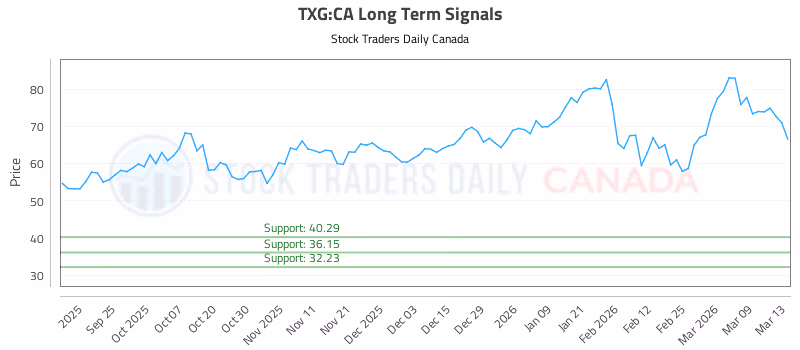 Stock Chart for TXG:CA