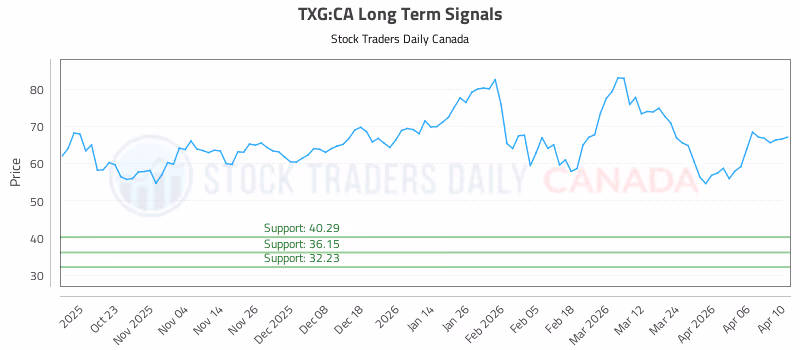 Stock Chart for TXG:CA